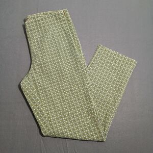 J. Jill Women 4 Stretch Geometric Pull On Ankle Pants Side Zipper